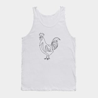 Rooster Line Art Tank Top